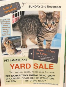 yard sale 2nd Nov